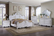 Ventresca E.King & Queen Bed White & Chrome - Visions in Furniture (La Mirada, CA)