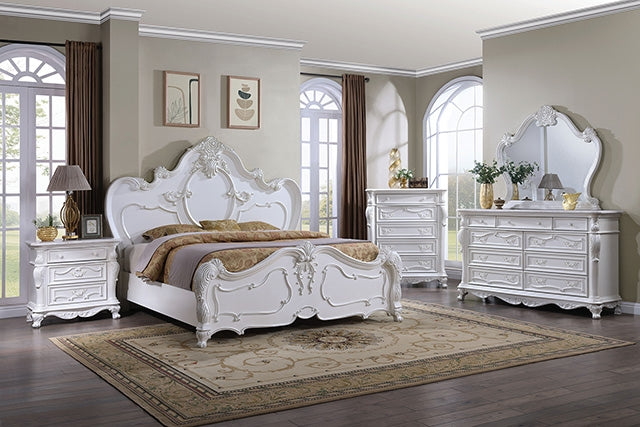 Roselli Bed Chrome & White - Visions in Furniture (La Mirada, CA)
