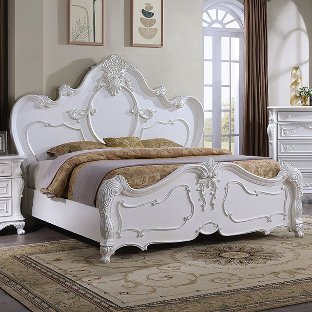 Roselli Bed Chrome & White - Visions in Furniture (La Mirada, CA)