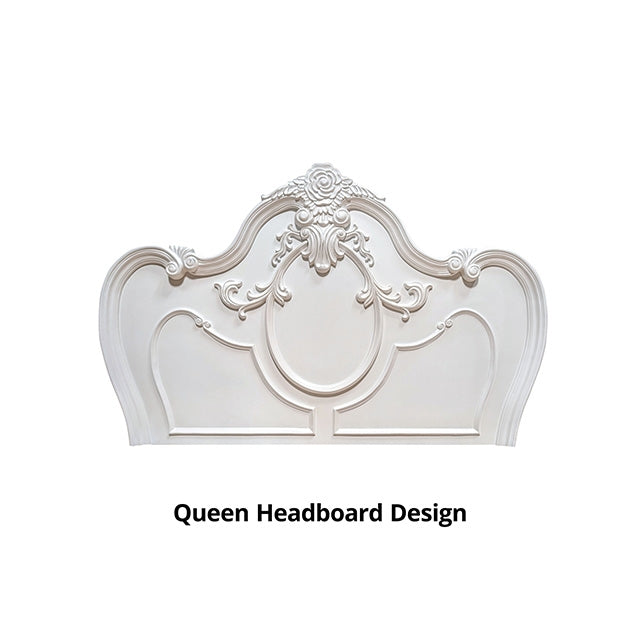 Roselli E.King & Queen Bed White & Chrome - Visions in Furniture (La Mirada, CA)