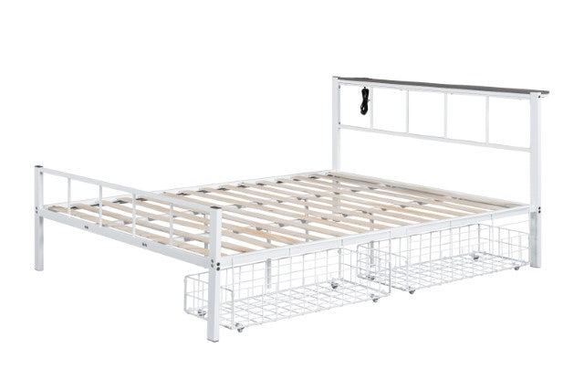 Nicoli Queen Metal Bed With Underbed Storage - Visions in Furniture (La Mirada, CA)