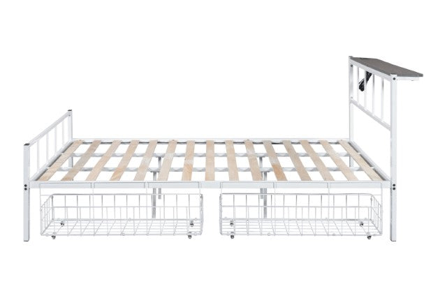 Nicoli Queen Metal Bed With Underbed Storage - Visions in Furniture (La Mirada, CA)