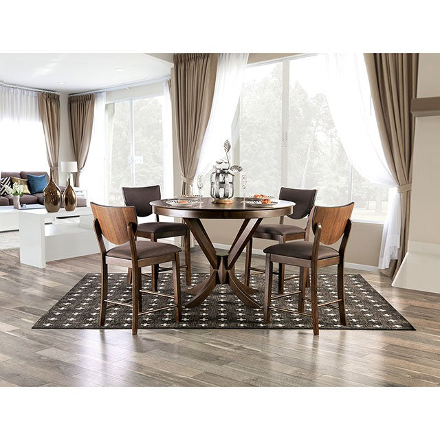 Marina 5 PC Dining Table Set Walnut - Visions in Furniture (La Mirada, CA)
