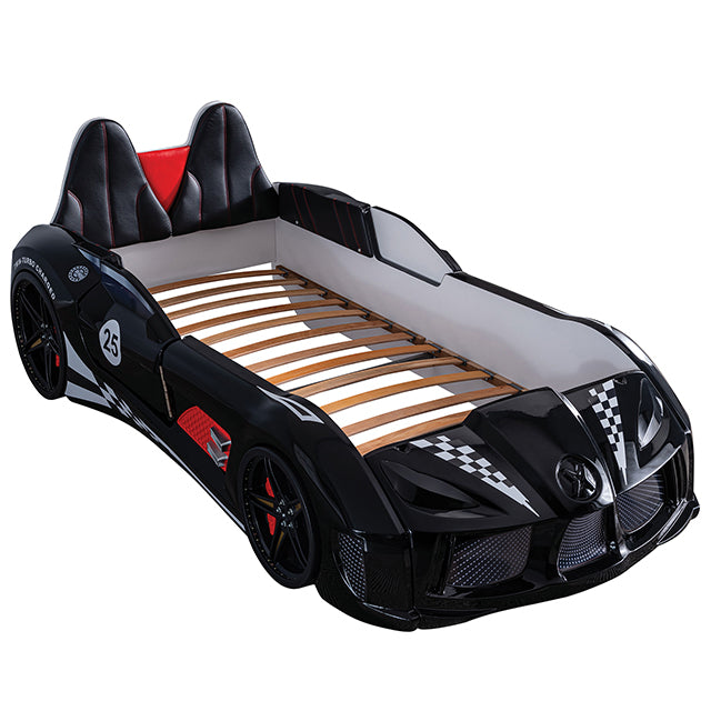 Trackster Bed White, Red,, Black, & Blue - Visions in Furniture (La Mirada, CA)