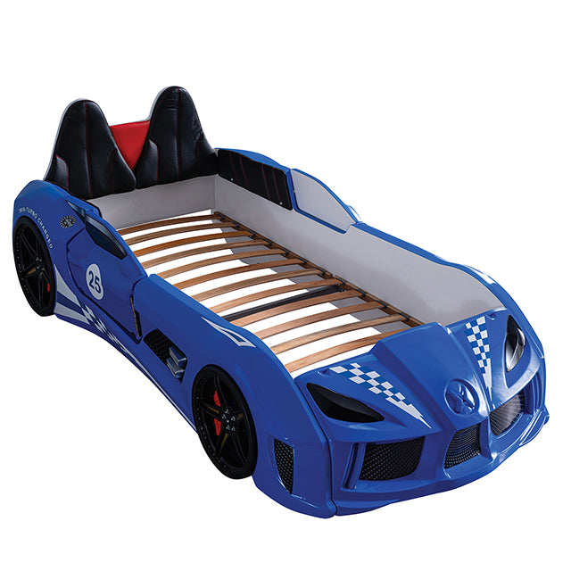 Trackster Bed White, Red,, Black, & Blue - Visions in Furniture (La Mirada, CA)