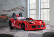 Trackster Bed White, Red,, Black, & Blue - Visions in Furniture (La Mirada, CA)