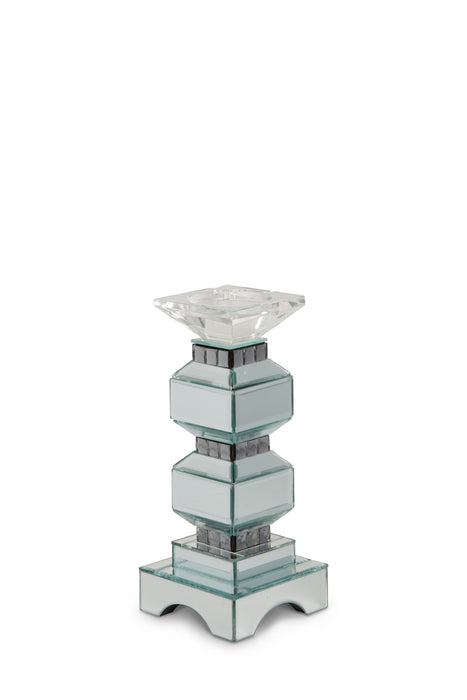 AICO Montreal 2-Tier Mirrored Candle Holder w/Crystal Accents (2/pack) - Visions in Furniture (La Mirada, CA)