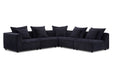 Parker Living Recess - Reptile Blue 5 Piece Modular Sectional