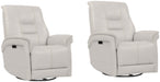 Parker Living Carnegie - Verona Ivory - Powered By Freemotion Cordless Power Swivel Glider Recliner Two Pack