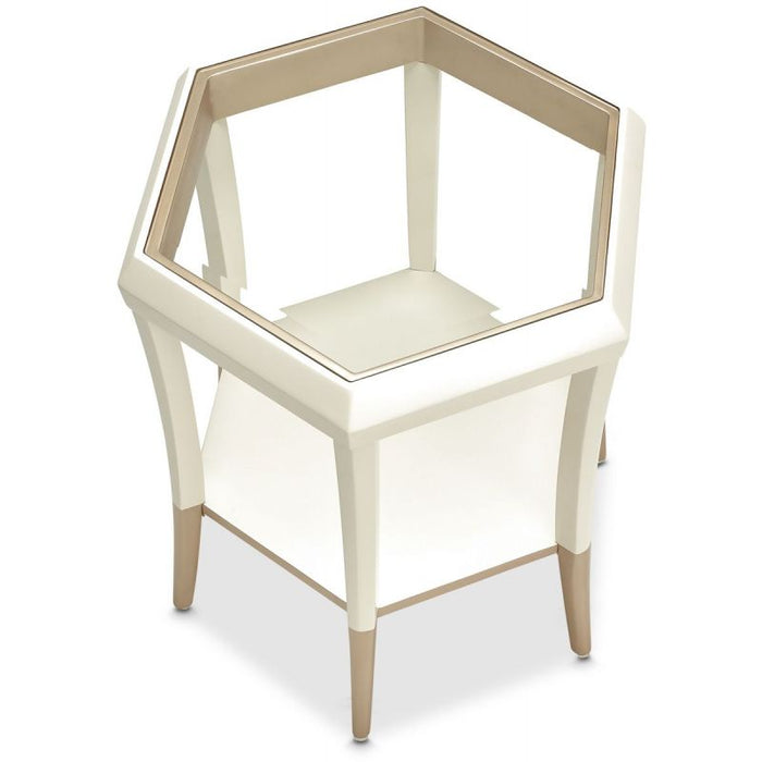 AICO La Rachelle Hexagon Accent Table in Medium Champagne - Visions in Furniture (La Mirada, CA)