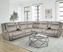 Parker Living Blake - Desert Taupe 7 Piece Modular Reclining Sectional and Entertainment Console