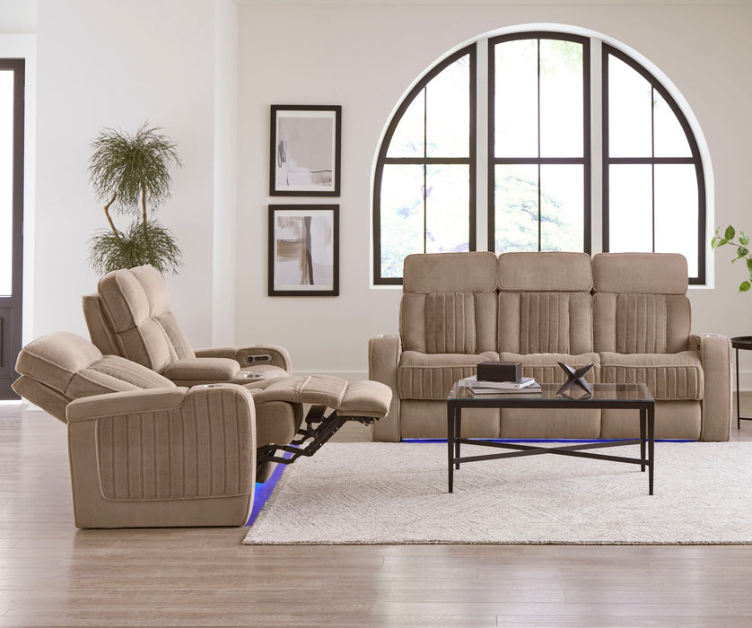 Parker Living Equinox - Mushroom Power Reclining Console Loveseat
