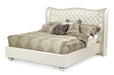 AICO Hollywood Swank Queen Upholstered Platform Bed in Pearl - Visions in Furniture (La Mirada, CA)