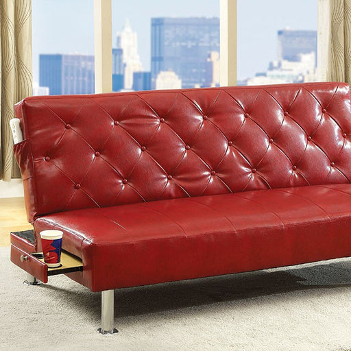Farel Futon Sofa Red & White - Visions in Furniture (La Mirada, CA)