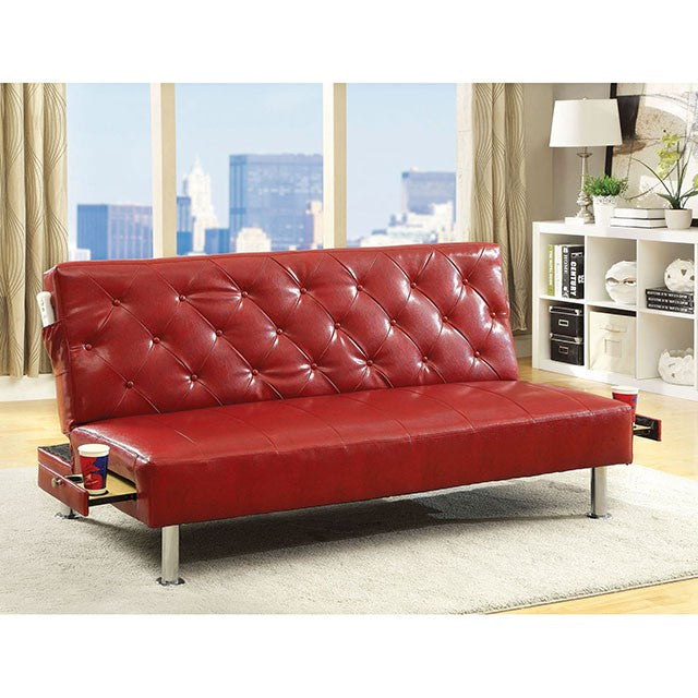 Farel Futon Sofa Red & White - Visions in Furniture (La Mirada, CA)