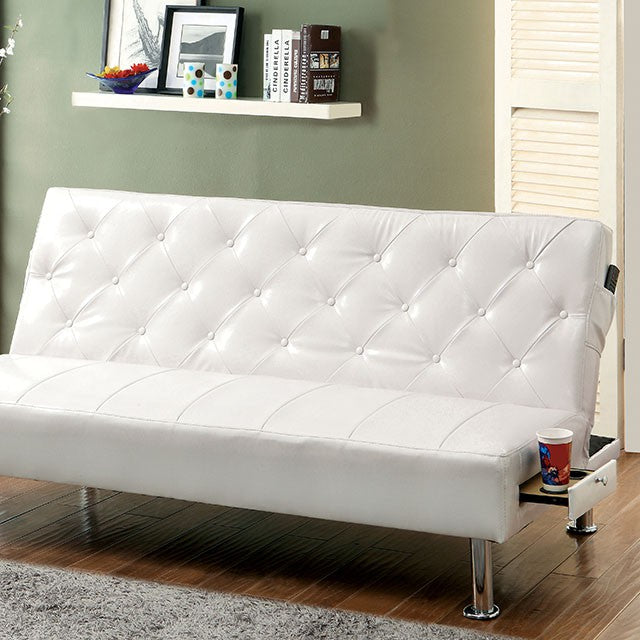 Farel Futon Sofa Red & White - Visions in Furniture (La Mirada, CA)