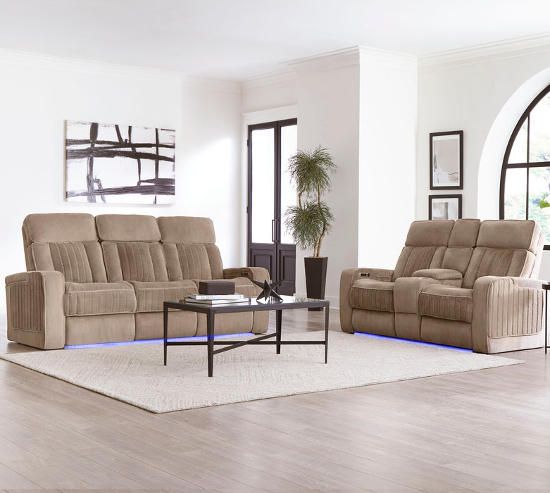 Parker Living Equinox - Mushroom Power Reclining Sofa and Loveseat