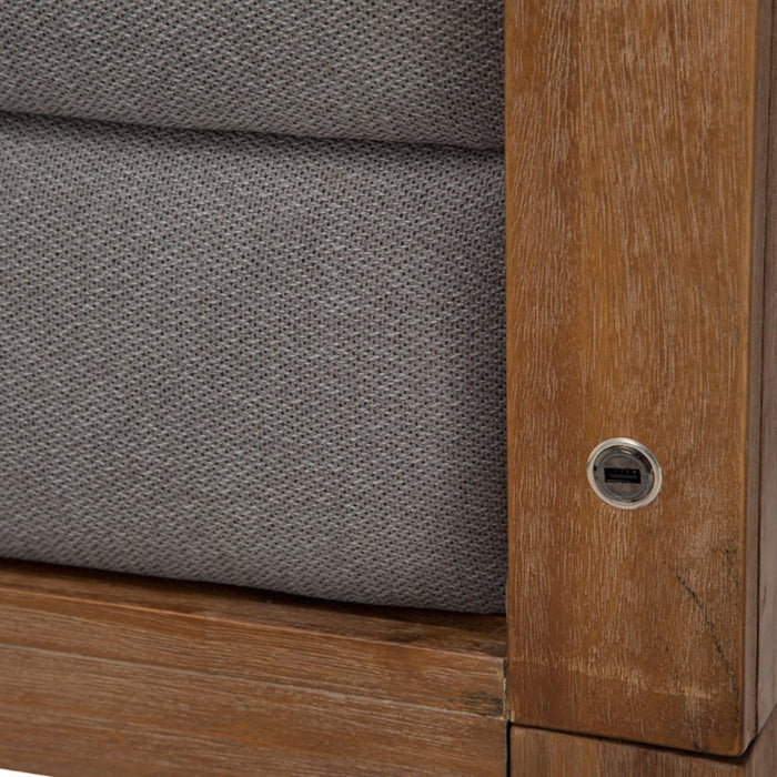 AICO Brooklyn Walk King Channel Tufted Panel Bed in Burnt Umber - Visions in Furniture (La Mirada, CA)