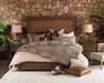 Aico Carrollton Queen Panel Bed with Fabric Insert in Rustic Ranch - Visions in Furniture (La Mirada, CA)