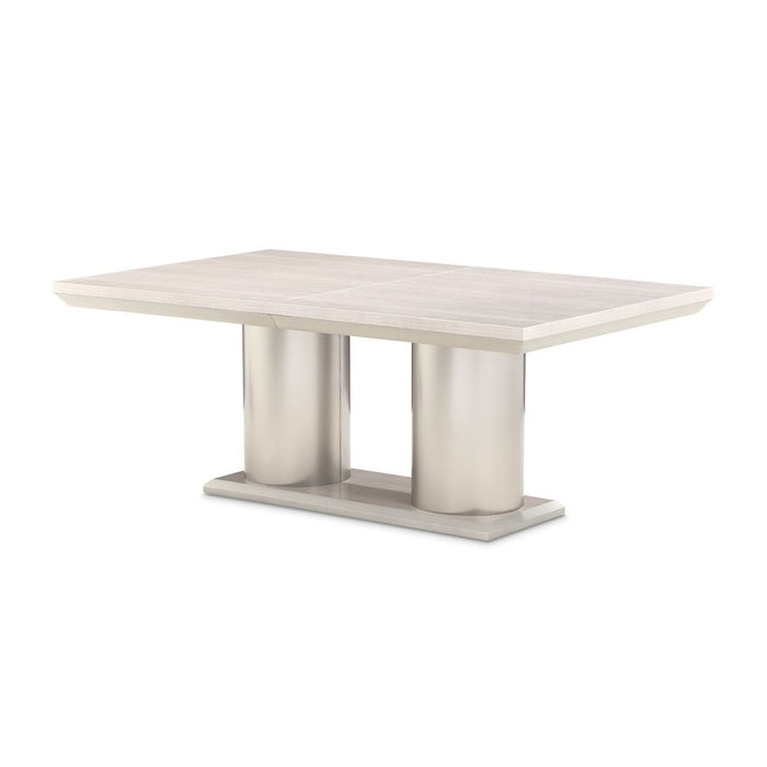 AICO Marin Double Pedestal Table in Greige - Visions in Furniture (La Mirada, CA)