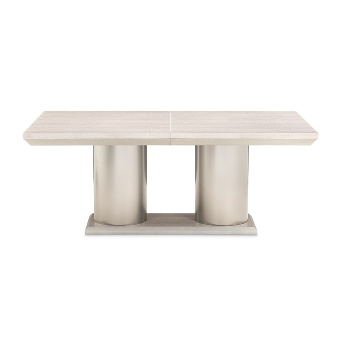AICO Marin Double Pedestal Table in Greige - Visions in Furniture (La Mirada, CA)