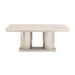 AICO Marin Double Pedestal Table in Greige - Visions in Furniture (La Mirada, CA)