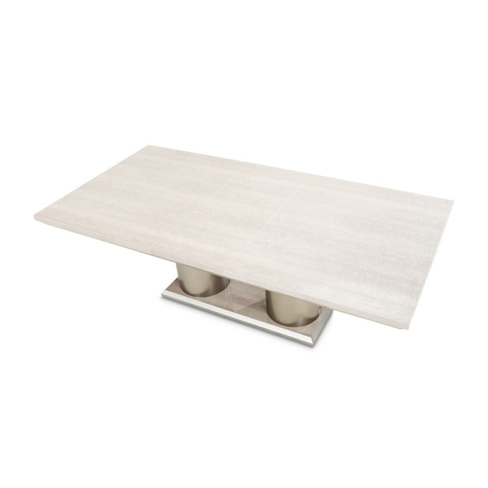 AICO Marin Double Pedestal Table in Greige - Visions in Furniture (La Mirada, CA)