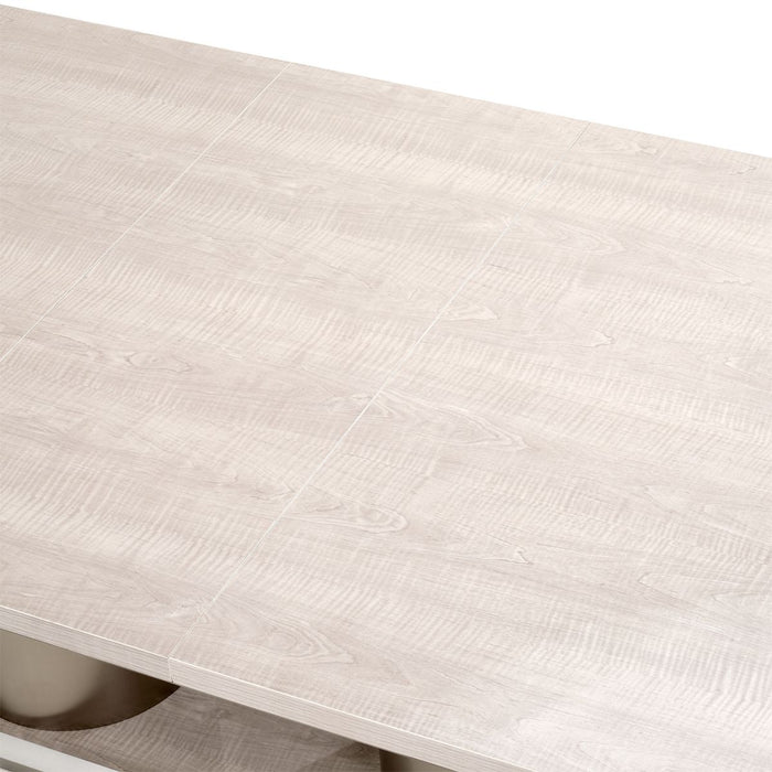 AICO Marin Double Pedestal Table in Greige - Visions in Furniture (La Mirada, CA)