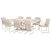 AICO Marin Double Pedestal Table in Greige - Visions in Furniture (La Mirada, CA)