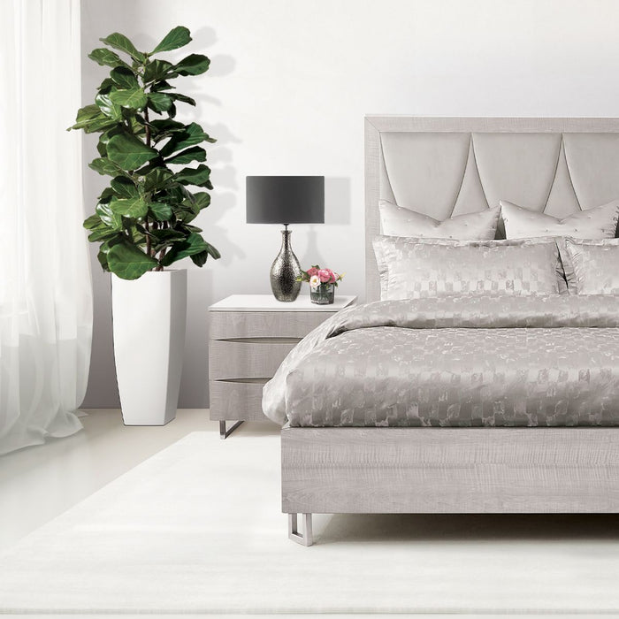 AICO Marin Nightstand in Greige - Visions in Furniture (La Mirada, CA)
