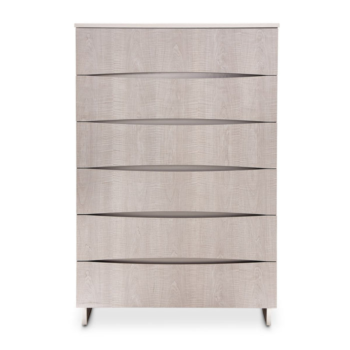 AICO Marin 6-Drawer Chest in Greige - Visions in Furniture (La Mirada, CA)