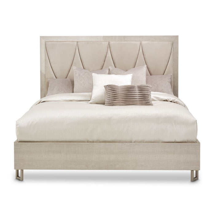 AICO Marin Queen Panel Bed in Greige - Visions in Furniture (La Mirada, CA)