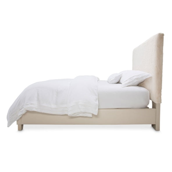 AICO Furniture Emerson King Upholstered Bed in Powder - Visions in Furniture (La Mirada, CA)