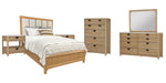 Parker House Escape - Bedroom King Panel Bed 2 Nightstands Dresser with Mirror and Chest