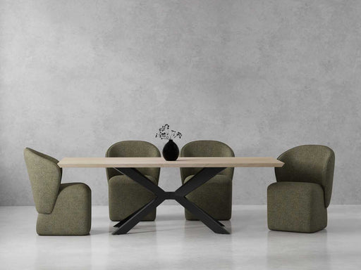 Parker House Crossings - Monaco Dining 86 In. Rectangular Dining Table With 4 Upholstered Chairs - DMON-5PC-86REC-DBGO-QMSG