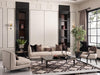 AICO La Francaise Mansion Sofa in Cafe/Black - Visions in Furniture (La Mirada, CA)