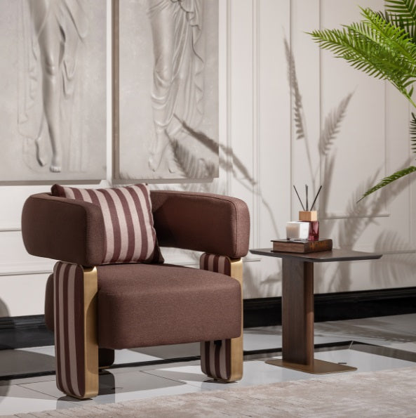 AICO Furniture Amora Chair Brown in Eggshell Walnut - Visions in Furniture (La Mirada, CA)
