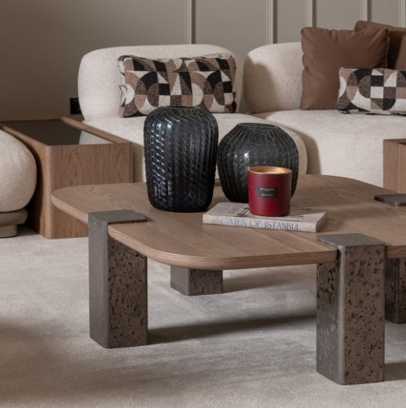 AICO Furniture Bristol Point Large Cocktail Table in Saddle Brown - Visions in Furniture (La Mirada, CA)