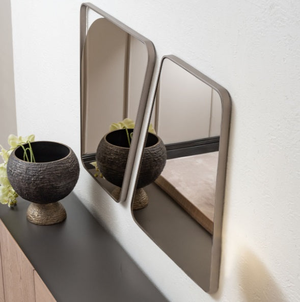 AICO Furniture Bristol Point Wall Mirror in Saddle Brown - Visions in Furniture (La Mirada, CA)
