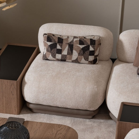 AICO Furniture Bristol Point Armless Chair in Saddle Brown - Visions in Furniture (La Mirada, CA)