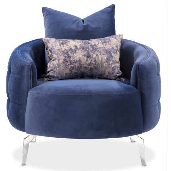 AICO Furniture Celine Chair in Indigo/Silver - Visions in Furniture (La Mirada, CA)