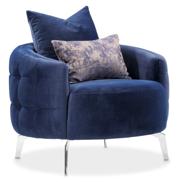 AICO Furniture Celine Chair in Indigo/Silver - Visions in Furniture (La Mirada, CA)