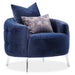 AICO Furniture Celine Chair in Indigo/Silver - Visions in Furniture (La Mirada, CA)