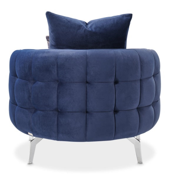 AICO Furniture Celine Chair in Indigo/Silver - Visions in Furniture (La Mirada, CA)