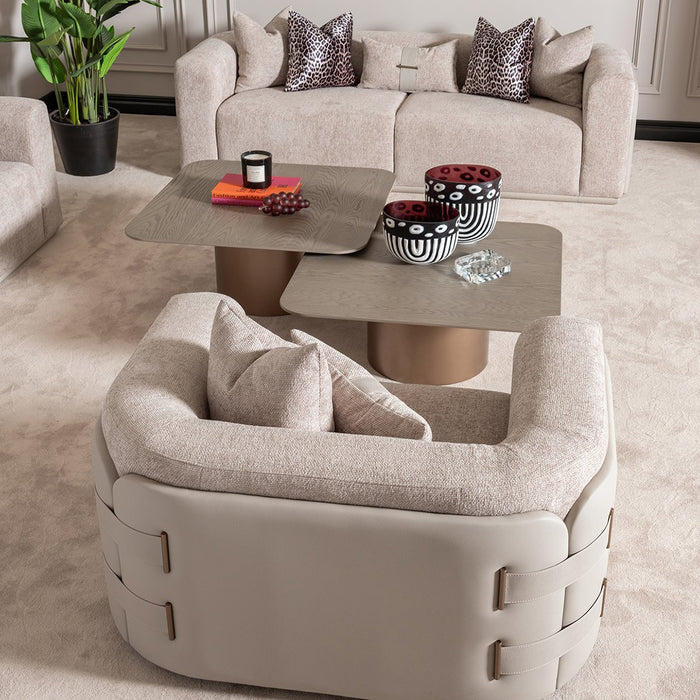 AICO Canberra Short Cocktail Table in Brown - Visions in Furniture (La Mirada, CA)