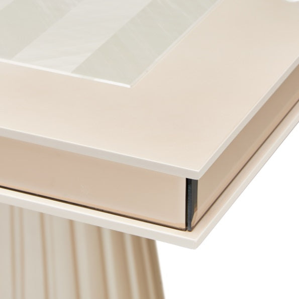 AICO Furniture Carmela Rectangular Dining Table in Shimmer Ivory - Visions in Furniture (La Mirada, CA)