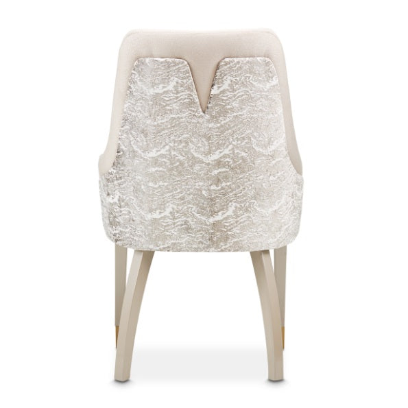 AICO Furniture Carmela Dining Arm Chair (Set of 2) in Shimmer Ivory - Visions in Furniture (La Mirada, CA)