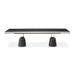 AICO Furniture Carmela Pedestal Dining Table in Glossy Charcoal Sand - Visions in Furniture (La Mirada, CA)