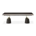 AICO Furniture Carmela Pedestal Dining Table in Glossy Charcoal Sand - Visions in Furniture (La Mirada, CA)