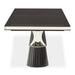 AICO Furniture Carmela Pedestal Dining Table in Glossy Charcoal Sand - Visions in Furniture (La Mirada, CA)